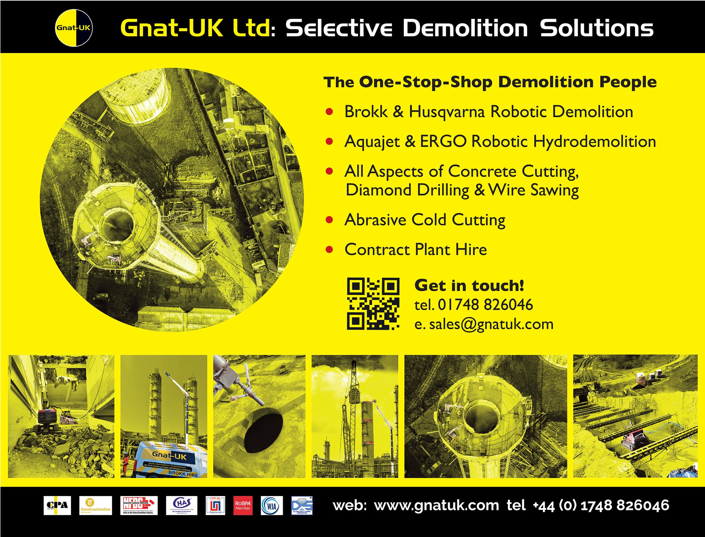 GNAT-UK 'Selective Demolition Solutions' exhibition stand graphic, Leeds Armouries